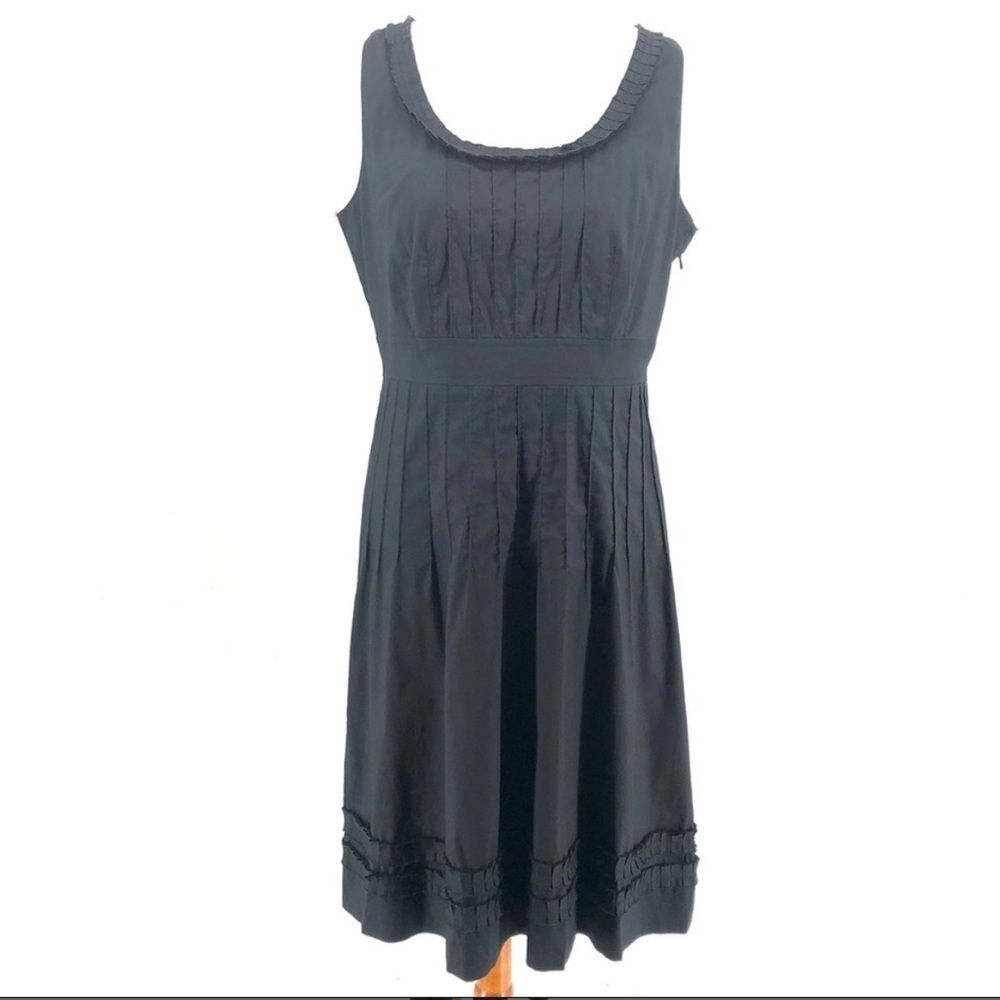 Tory Burch Navy Cotton Pleated Dress